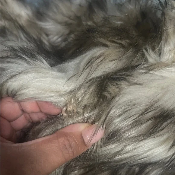 Ci Sono Cream and Brown Faux Fur Jacket - Picture 9 of 9